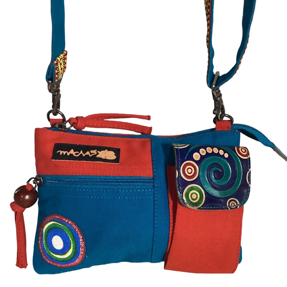 Macha Ethnic Small Cotton Canvas Crossbody Colorful Leather & Prints Sold Out On